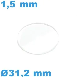 Verre 31,2*1,5 mm pour montre biseauté