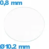 Verre 10,2 mm pour montre circulaire verre minéral