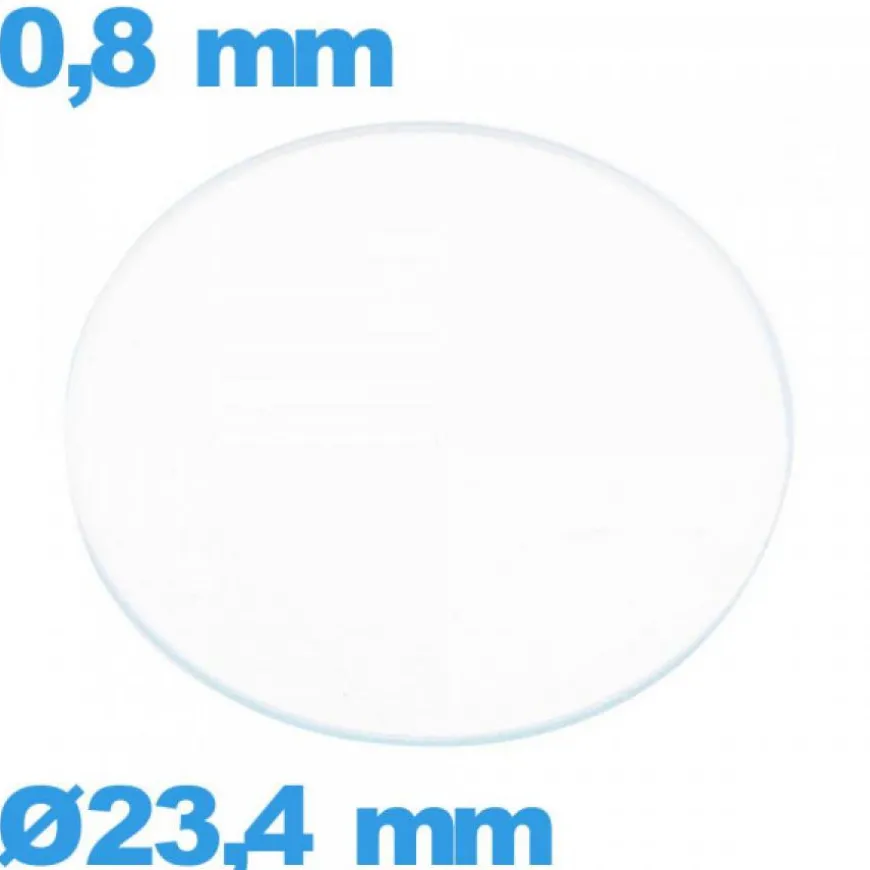 Verre 23,4 mm pour montre en verre minéral circulaire