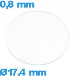 Verre 17,4 mm pour montre en verre minéral circulaire