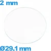 Verre 29,1 mm pour montre plat circulaire en verre minéral