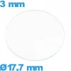 Verre 17,7 mm pour montre plat circulaire en verre minéral