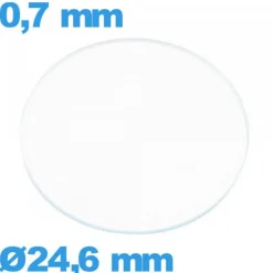 Verre 24,6 mm pour montre plat circulaire verre minéral