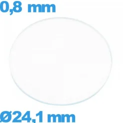 Verre 24,1 mm pour montre plat circulaire en verre minéral
