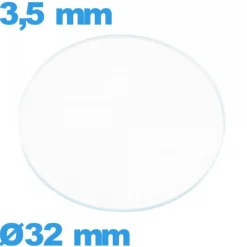 Verre 32 mm pour montre verre minéral circulaire