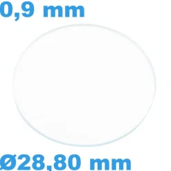 Verre 28,80 mm Sternkreuz de montre Saphir Plat Circulaire épaisseur 0,9 mm résistant aux rayures