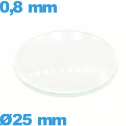 Verre montre 25 mm verre minéral circulaire bombé