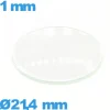 Verre montre 21,4 mm verre minéral circulaire bombé