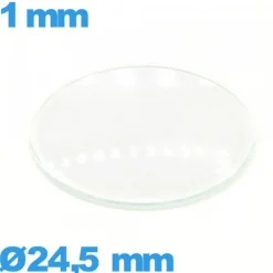 Verre montre 24,5 mm verre minéral circulaire bombé