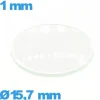 Verre montre verre minéral 15,7 mm bombé circulaire