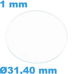 Verre épaisseur 1 mm Circulaire Plat Saphir 31,40 mm pour montre résistant aux rayures