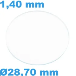 Verre épaisseur 1,40 mm Circulaire Plat Saphir 28,70 mm Sternkreuz de montre résistant aux rayures