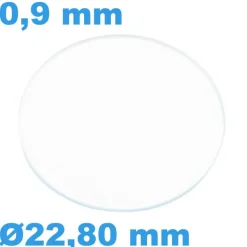 Verre épaisseur 0,9 mm Plat Saphir 22,80 mm de montre Rond Sternkreuz résistant aux rayures