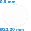 Verre épaisseur 0,9 mm Rond Plat Saphir 23,20 mm Sternkreuz pour montre résistant aux rayures