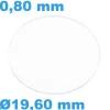 Verre épaisseur 0,80 mm Rond Plat Saphir 19,6 mm Sternkreuz de montre résistant aux rayures