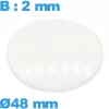 Verre pour montre avec base en verre minéral 48 mm bombé circulaire
