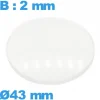 Verre pour montre avec base verre minéral 43 mm bombé circulaire