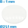 Verre pour montre avec base verre minéral 21,1 mm bombé circulaire