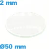 Verre pour montre en verre minéral 50 mm bombé circulaire