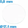 Verre pour Montre Minéral Circulaire Plat diamètre 17,1 mm