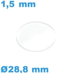 Verre pour montre minéral 28,8*1,5 mm avec chanfrein