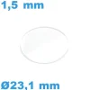 Verre pour Montre Minéral 23,1*1,5 mm Biseauté