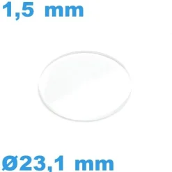 Verre pour Montre Minéral 23,1*1,5 mm Biseauté