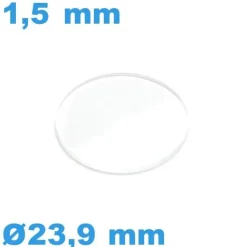 Verre pour Montre Minéral Plat 23,9*1,5 mm à Chanfrein