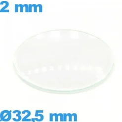 Verre pour montre 32,5 mm en verre minéral circulaire bombé