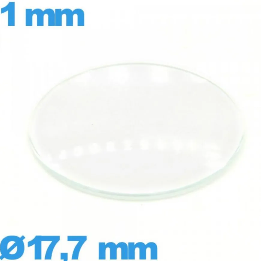 Verre pour montre 17,7 mm en verre minéral circulaire bombé