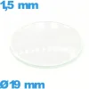 Verre pour montre 19 mm verre minéral circulaire bombé