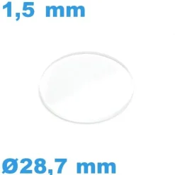 Verre pour montre plat biseauté 28,7*1,5 mm