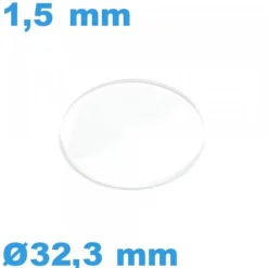 Verre pour Montre Plat Biseauté 32,3 x 1,5 mm