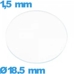 Verre pour Montre Plat Circulaire Minéral 18,5 mm
