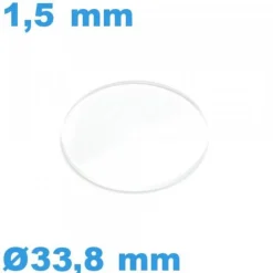 Verre pour Montre Plat Minéral 33,80 x 1,50 mm