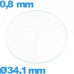 Verre pour Montre Plat Minéral Diamètre 34,1 mm