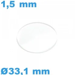 Verre pour Montre Plat Minéral 33,1*1,5 mm - Chanfrein