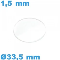 Verre pour Montre Plat 33,50 x 1,50 mm Minéral