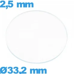 Verre pour montre verre minéral circulaire 33,2 mm plat