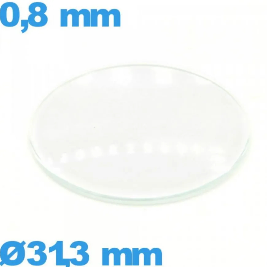 Verre pour montre verre minéral 31,3 mm bombé circulaire