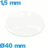 Verre pour montre verre minéral 40 mm bombé circulaire