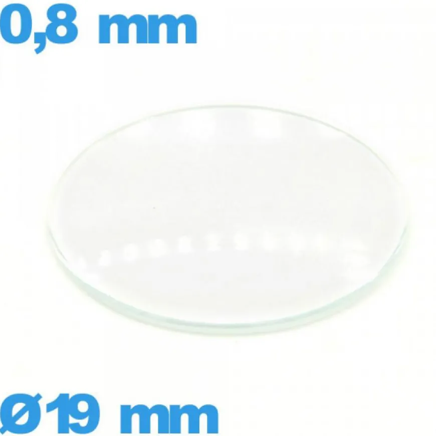 Verre pour montre verre minéral 19 mm bombé circulaire
