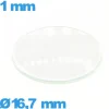 Verre pour montre verre minéral 16,7 mm bombé circulaire