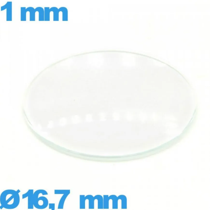 Verre pour montre verre minéral 16,7 mm bombé circulaire
