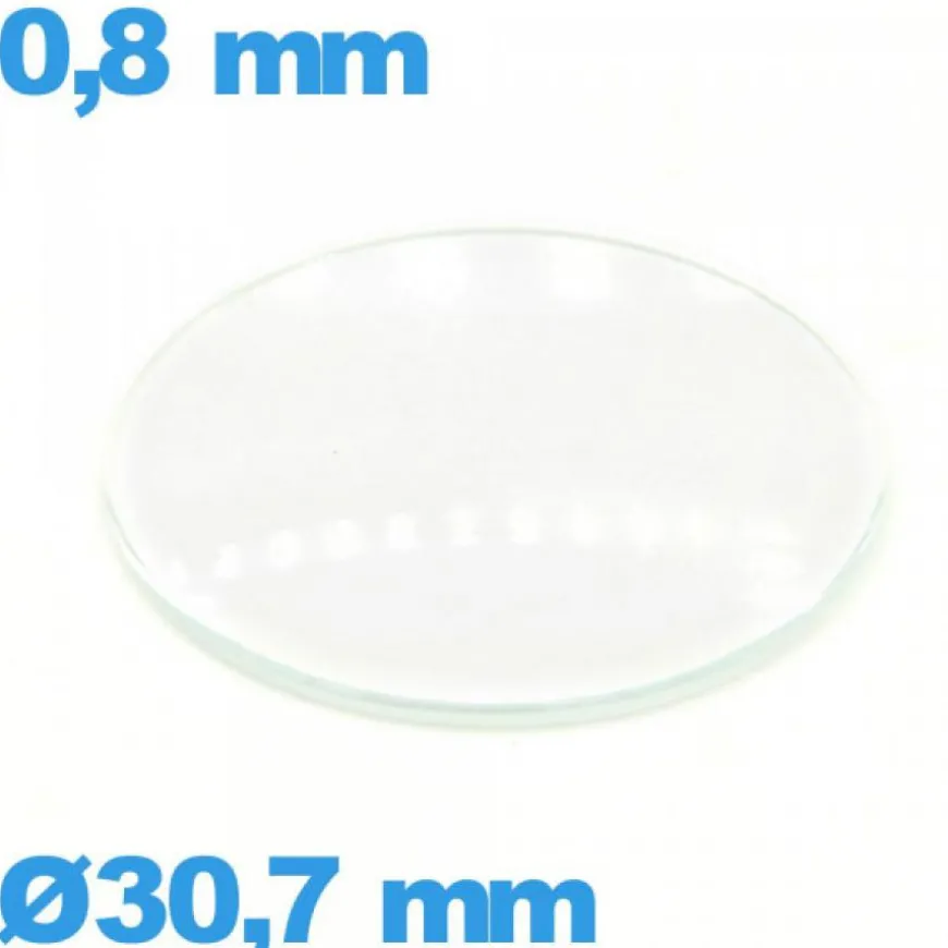 Verre pour montre verre minéral 30,7 mm bombé circulaire