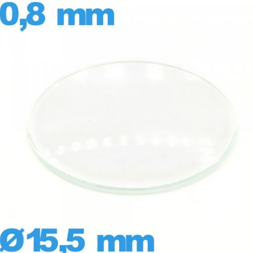 Verre pour montre verre minéral 15,5 mm bombé circulaire