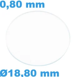Verre Saphir 18,8 mm Plat Sternkreuz pour montre Circulaire épaisseur 0,80 mm inrayable