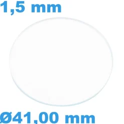 Verre Saphir 41 mm pour montre Circulaire Plat épaisseur 1,5 mm inrayable