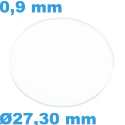 Verre Sternkreuz Circulaire Saphir 27,30 mm de montre Plat épaisseur 0,9 mm résistant aux rayures