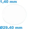 Verre Sternkreuz Plat Circulaire Saphir de montre 29,40 mm épaisseur 1,40 mm résistant aux rayures